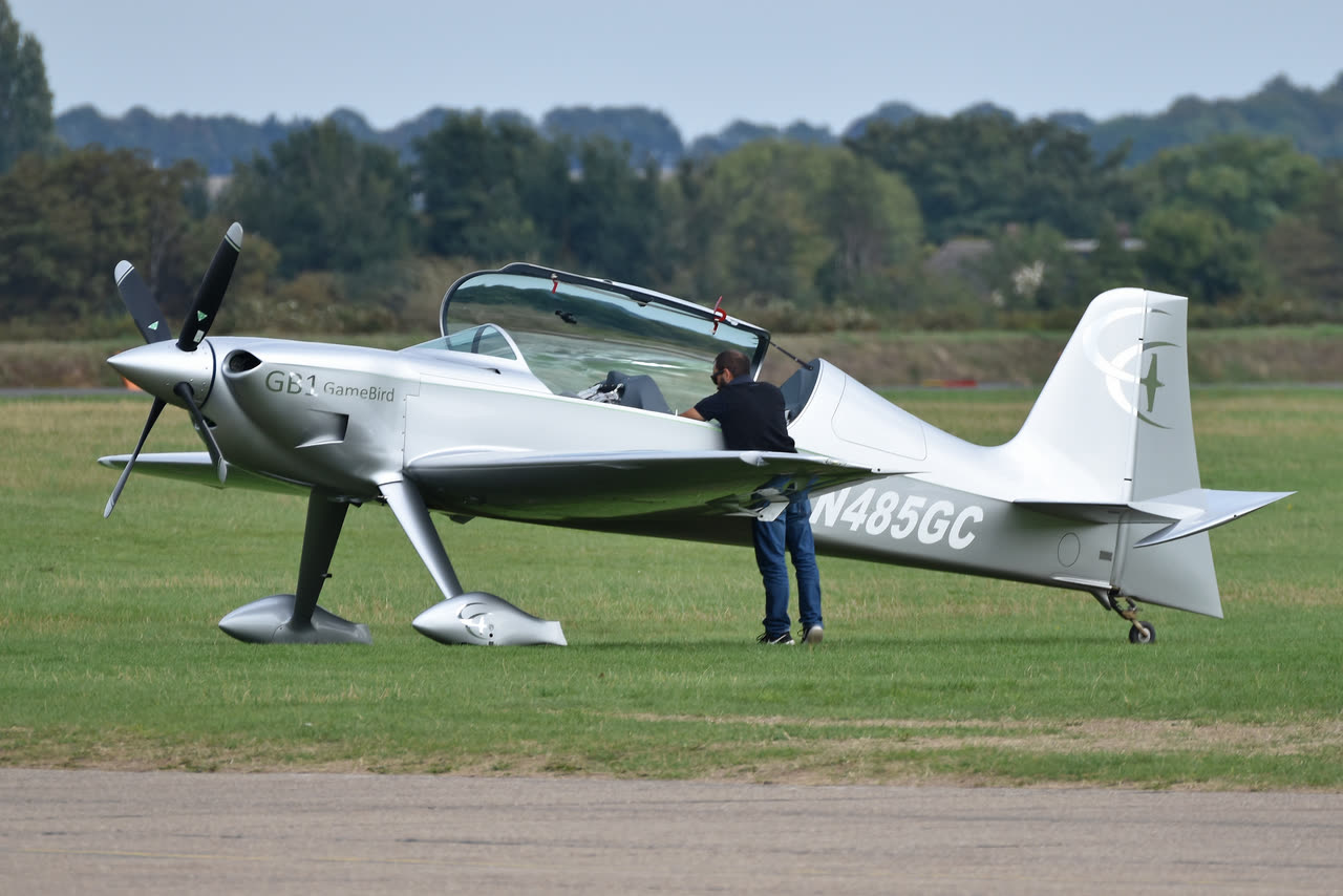 A Game Composites GameBird GB1, registration N485GC, on the ground at Duxford.