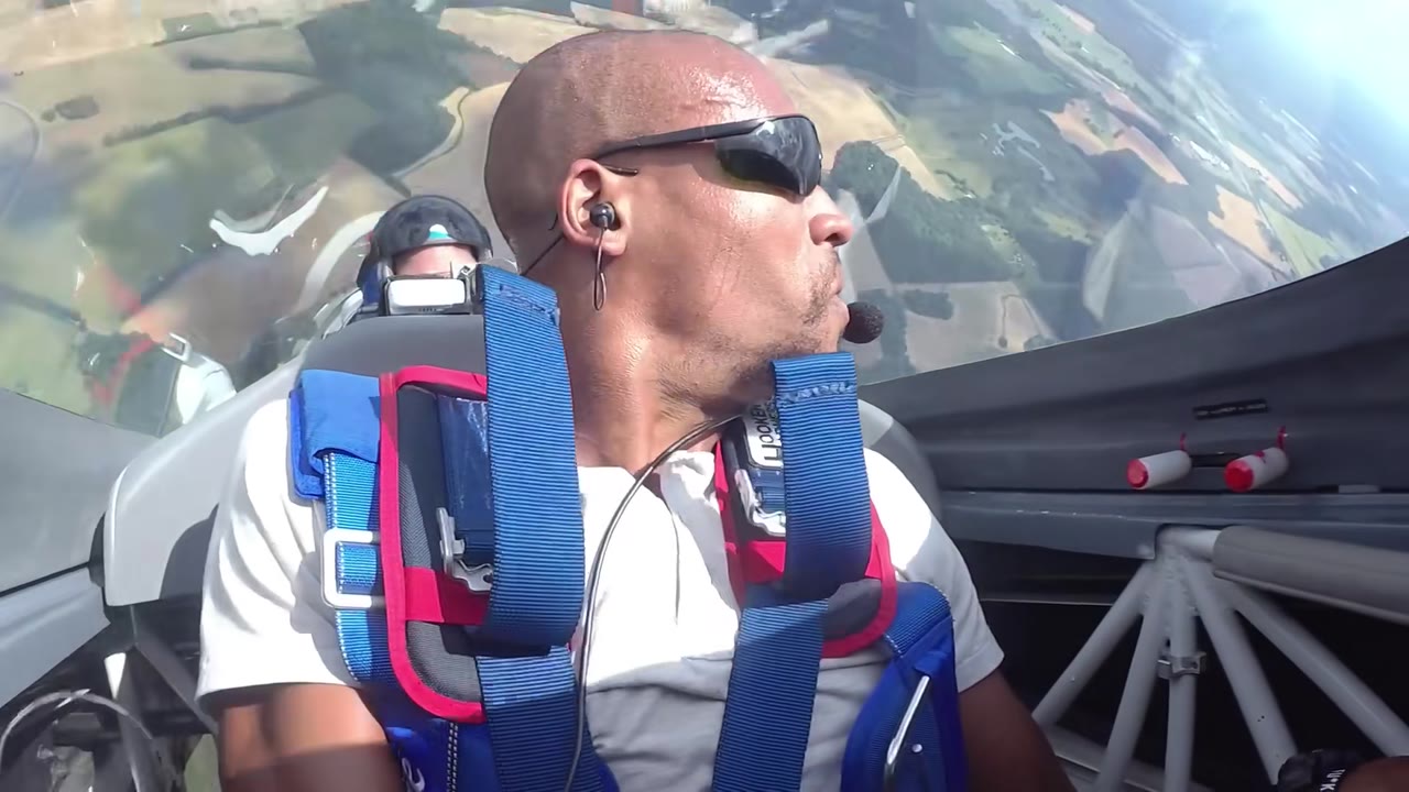 Aerobatic practice flown from the cockpit of an Extra 300.